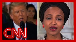 Ilhan Omar responds to Trumps racist attack He spreads the disease of hate [upl. by Vierno613]