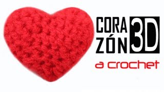 Corazón 3D a Crochet  PASO A PASO [upl. by Dame]