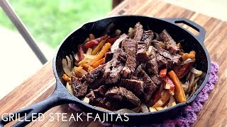 Grilled steak fajitas recipe on the Weber Kettle [upl. by Najtsirk245]