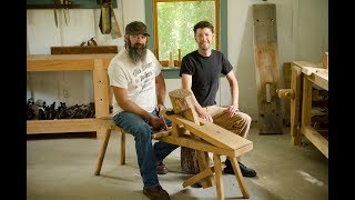 Shave Horse for Green Woodworking w the Ellis Bros [upl. by Hamitaf187]