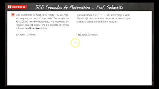 MATEMÁTICA FINANCEIRA  Exercício 36  Rendimento de Investimento [upl. by Saoj]