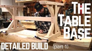 How To Build A Farmhouse Trestle Table Base  Detailed Version  Woodworking  Make [upl. by Ennovyhs954]