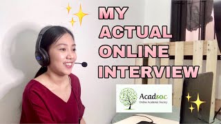 ESL ONLINE TEACHER INTERVIEW ACADSOCSEPTEMBER 32020 Precious Cindy Ventura [upl. by Fraya]