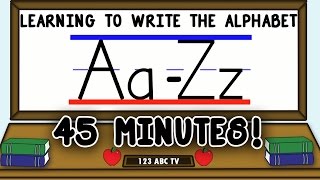 How to Write Letters AZ – Learning to Write the Alphabet for Kids – Uppercase and Lowercase Letters [upl. by Antonina]