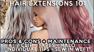 EVERYTHING YOU NEED TO KNOW ABOUT HAIR EXTENSIONS  5 TYPES  BRANDS I LIKE amp DISLIKE [upl. by Arev]