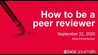 How to Be A Peer Reviewer [upl. by Malin358]