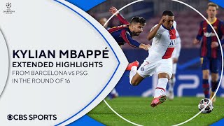 Kylian Mbappé Extended Highlights from Barcelona vs PSG  Round of 16  UCL on CBS Sports [upl. by Darmit30]