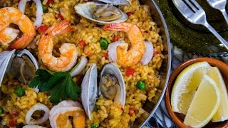 Simple and Tasty Seafood Paella [upl. by Anialeh]