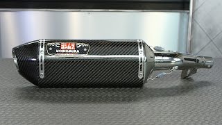 Yoshimura R77 SlipOn Exhaust Install and Sound  Motorcycle Superstore [upl. by Goodspeed]