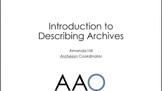 2015  Introduction to describing archives [upl. by Levine]